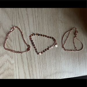 pack of 3 rose gold pura vida bracelets